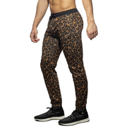 addicted透气性感豹纹修身系带低腰运动男士长裤ad1130