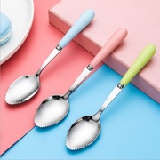 直供刮泥勺果泥勺子儿童，水果勺子带齿勺子，婴儿辅食勺子
