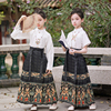 2024女童马面裙中国风夏天古装明制改良唐装儿童汉服女孩夏季套装