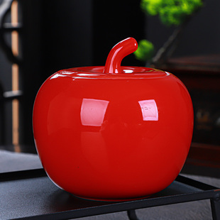 陶瓷茶叶罐大号创意苹果储存密封罐包装盒绿茶，普洱茶罐中式伴手礼