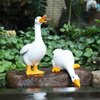 仿真小白鸭子动物摆件花园，庭院盆栽假山，水景造景微景观装饰工艺品