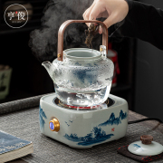 陶瓷电陶炉煮茶器家用玻璃烧水壶泡茶神器小型煮茶炉差距茶具套装