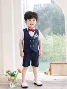 男童礼服夏季一周岁儿童主持人服装花童小西装套装短袖男孩演出服