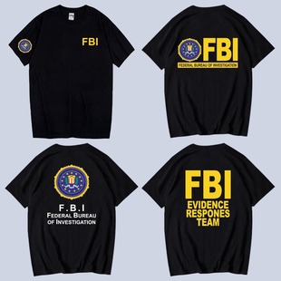 八辰FBI美国联邦调查局特工电影周边圆领体恤短袖男女上衣服