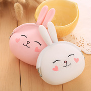 卡通韩国可爱兔子糖果色小包钥匙包女士包硅胶零钱包
