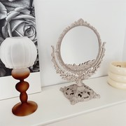 法式复古花边装饰双面镜子v塑料纳米360度桌面化妆镜化妆镜
