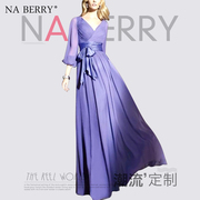 赫本小香风连衣裙欧货春装，2024气质惊艳裙子，高级感紫色裙