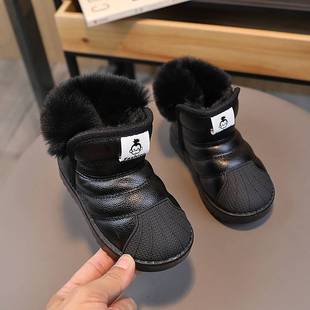 2023冬季儿童雪地靴女童短靴男童保暖棉鞋防滑宝宝冬鞋中小童靴子