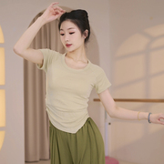 舞蹈服女现代中国2024古典短袖形体练功跳舞专用圆领成人上衣