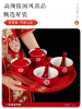 陶瓷敬茶杯子结婚喜碗套装红色，改口盖碗茶具对碗，碗筷一对陪嫁用品