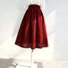 子未伊 法式复古大气暗红色优雅显瘦A型有垂感半身裙可定制大码
