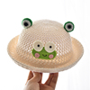 婴儿草帽夏款儿童帽子，夏天沙滩可爱圆顶渔夫帽，男童女童宝宝遮阳帽