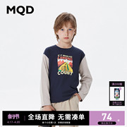 MQD马骑顿童装男童卡通撞色纯棉T恤24春装儿童插肩袖打底衫