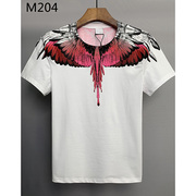 MB2022短袖T恤男装红色翅膀印花时尚潮流春夏打底衫纯棉上衣INS