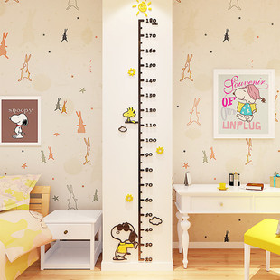 儿童量身高卡通墙贴纸3d立体亚克力宝宝测量仪可记录精准创意装饰