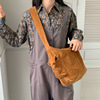 日系灯芯绒口袋工装单肩斜跨布包大容量时尚简约学生托特饺子女包