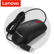 联想有线鼠标usb台式电脑家用笔记本鼠标M120大红点联想鼠标1.8米
