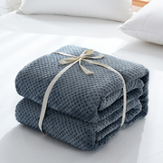 日式纯色珊瑚绒毛毯，加厚保暖法兰绒单人双人空调，毯子午睡沙发盖毯