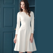 春款女装2024年白色名媛气质连衣裙，高级感女神范修身(范修身)显瘦时尚