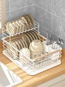 碗架家用厨房台面置物架放碗筷沥水盘碗碟沥水架篮双层收纳架碗柜