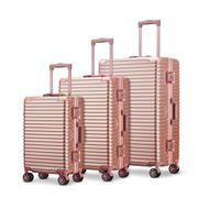 外贸三件套铝框拉杆箱订商标20寸登机行李箱包学生男女通用旅行箱