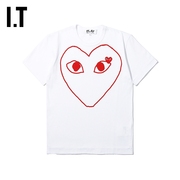 IT CDG PLAY COMME des GARCONS川久保玲男短袖T恤爱心刺绣印花