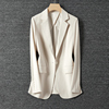 2024米白西装(白西装)外套，女春春夏职业装，高级感显瘦米白小西服上衣