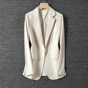 2024米白西装(白西装)外套，女春春夏职业装高级感显瘦米白小西服上衣