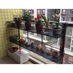 欧式铁艺双层栏杆护栏悬挂盆栽花盆架壁挂花架多肉花架子阳台花架