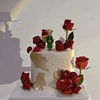 网红拿玫瑰花蛋糕装饰站立小王子摆件520情人节情景装扮生日配件