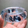 天然水晶手镯黑云母稀有矿石蓝铁矿石手镯超宽版58圈口一物一图