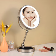 化妆镜台式放大桌面折叠家用带，灯智能led灯补光美妆镜双面镜子