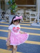 mijelloem夏季女童连衣裙，可爱小熊背带裙中小童，吊带裙c18