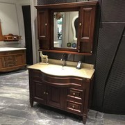 新中式浴室柜组合整体实木落地式洗手台卫浴柜卫生间洗漱台洗脸盆
