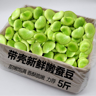 云南新鲜蚕豆5斤农家，带壳生本地罗汉兰花胡豆青(胡豆青)豆荚蔬菜整箱