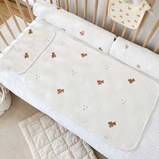 婴儿纯棉床单透气薄款小褥子吸汗小垫子宝宝，隔脏垫夹棉小床垫褥子