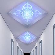 现代简约水晶过道灯温馨入户玄关菱形射灯创意方形形走廊灯门厅