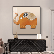 大象玄关走廊过道装饰画现代简约轻奢客厅壁画，餐厅墙面挂画正方形