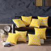 美式刺绣纯棉黄色抱枕套不含芯正方形北欧风沙发抱枕靠垫客厅靠枕