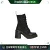 欧洲直邮DR. MARTENS 女士黑色皮革喇叭高跟高帮马丁靴