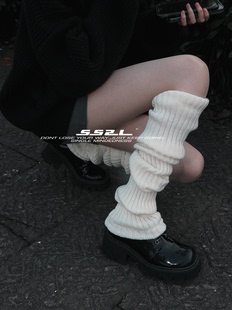 SS2L芭蕾少女风日系经典潮流毛线保暖加厚雪地长筒袜套靴套堆堆袜