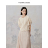 vgrass新中式重工蕾丝，气质衬衫女年夏季圆领小上衣vsx2o21210
