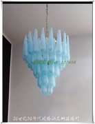 轻奢客厅别墅吊灯北欧简约创意设计师孔雀蓝水滴卧室餐厅灯具
