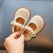 夏季1-3岁小童公主鞋女宝宝，鞋子春季透气飞织单鞋软底学步鞋