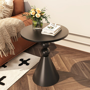 奶油风北欧小户型客厅圆形创意，艺术茶几沙发白色边桌简约现代角几