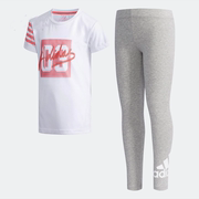 adidas阿迪达斯夏小童(夏小童，)运动休闲舒适短袖长裤套装cv5399