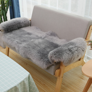 裘朴沙发垫冬季羊毛沙发坐垫，皮毛一体加厚保暖轻奢欧式皮沙发垫