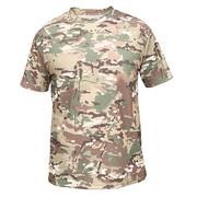 夏季迷彩短袖体恤男体能，运动圆领超轻透气全地形，迷彩网眼速干t恤