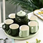 北欧轻奢水杯茶具套装家用创意套杯欧式陶瓷水具茶杯客厅家庭