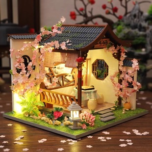 中国风diy小屋复古建筑模型房子木制手工拼装男女朋友节日礼物